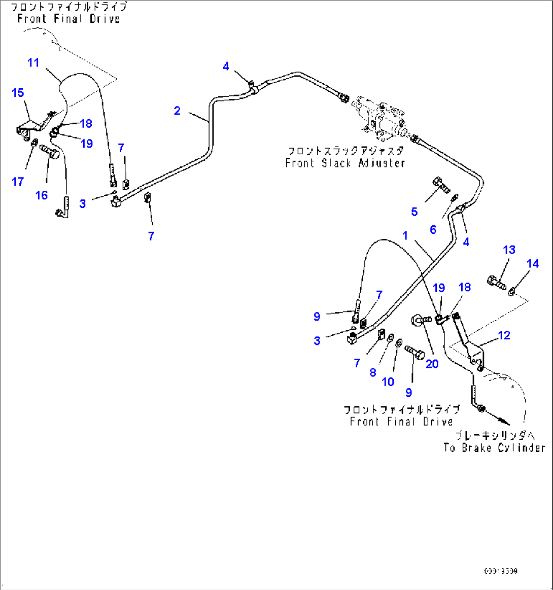 Brake Piping, Slack Adjuster to Front Axle (#7079-7336)