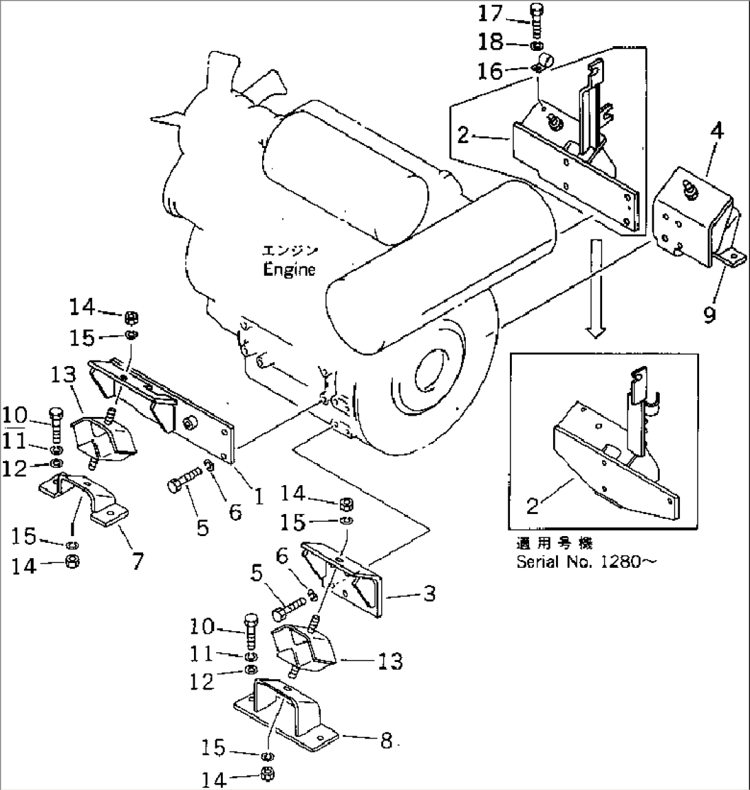 ENGINE MOUNTING PARTS