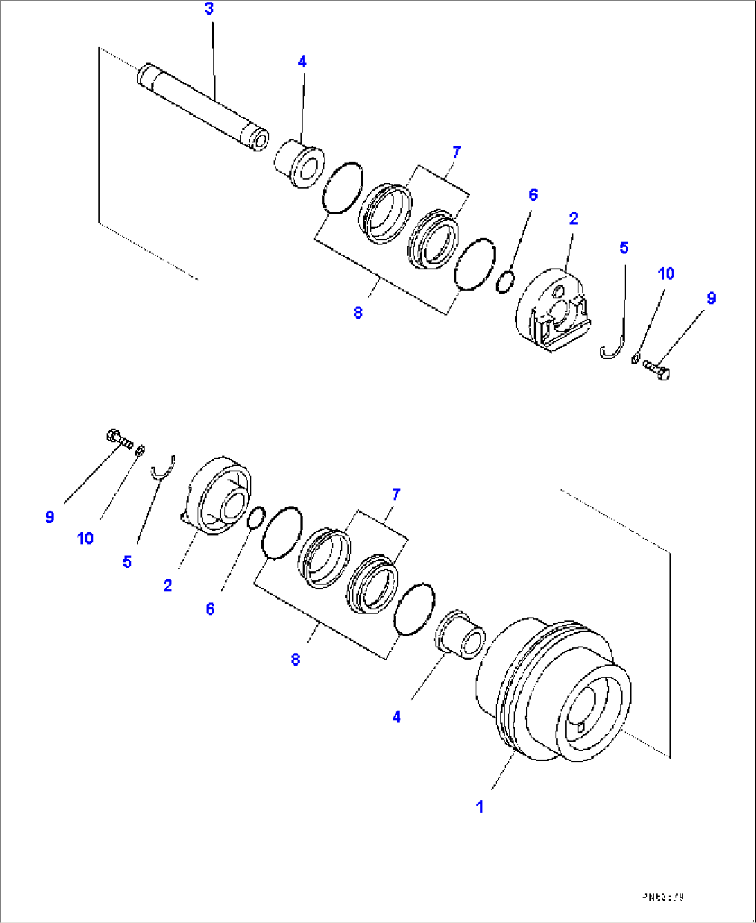 Track Frame, Track Roller (#30001-)