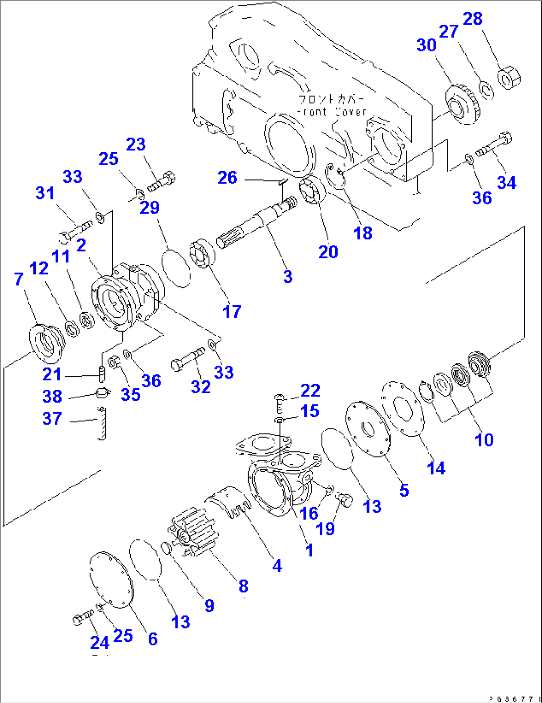 SEA WATER PUMP AND MOUNTING
