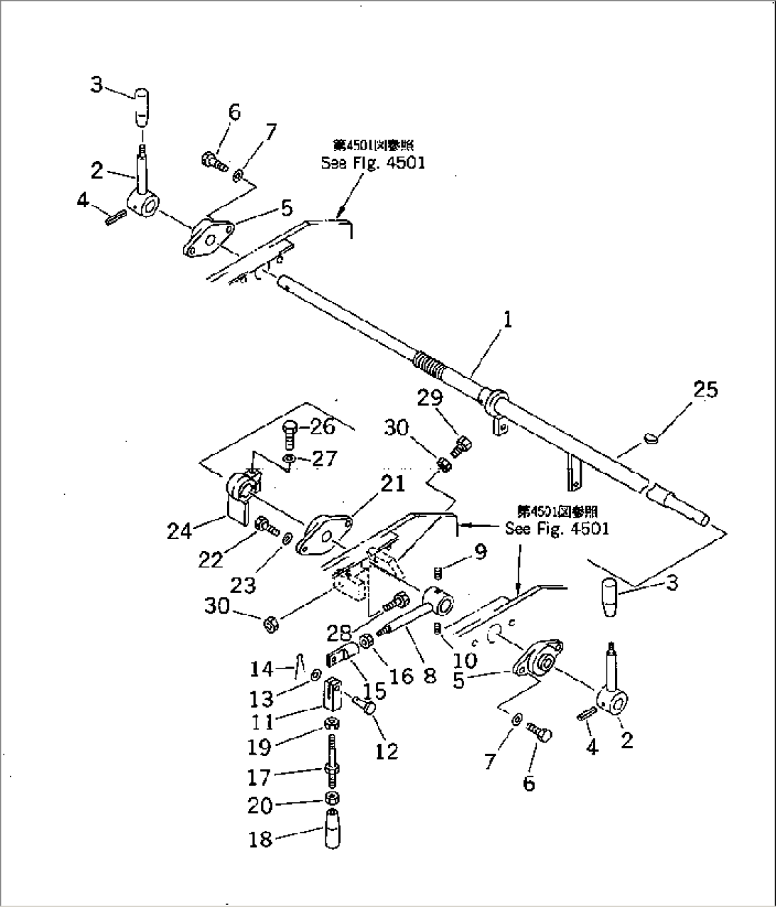 ROTOR REVOLUTION CONTROL (1/3) (LEVER AND LINKAGE)