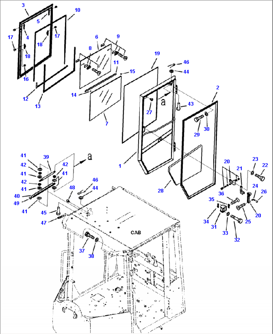 K0210-04A0 ROPS CAB R.H. DOOR