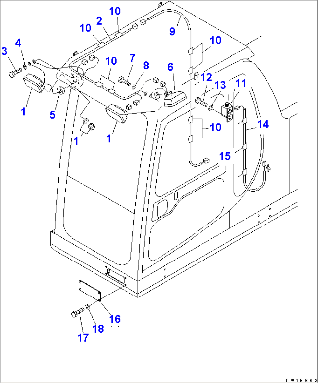 ADDITIONAL WORK LAMP (WITH F.O.P.S.)(#11001-)