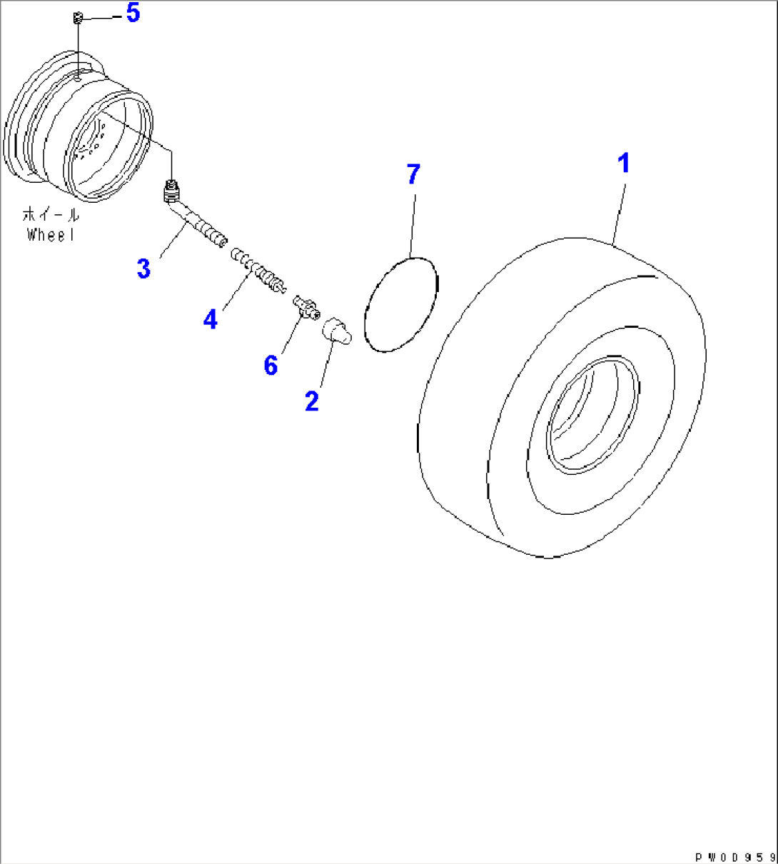 TIRE (23.5-25-16PR-L2¤ TUBELESS TIRE)(#65001-)