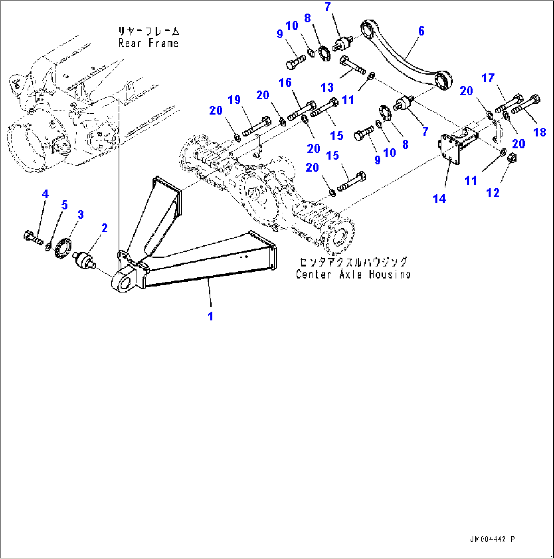 Center Axle, Support (#5129-)