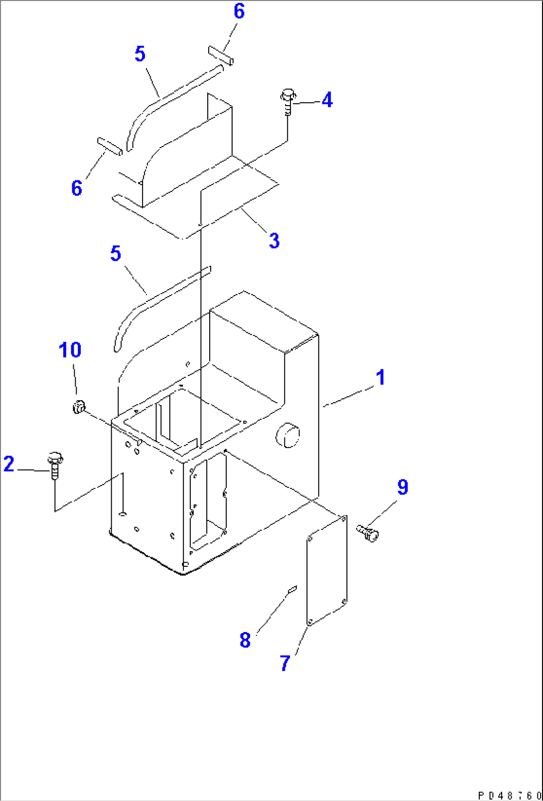 L.H. CONSOLE BOX (WITH 2-PERSONS CAB)(#60001-)