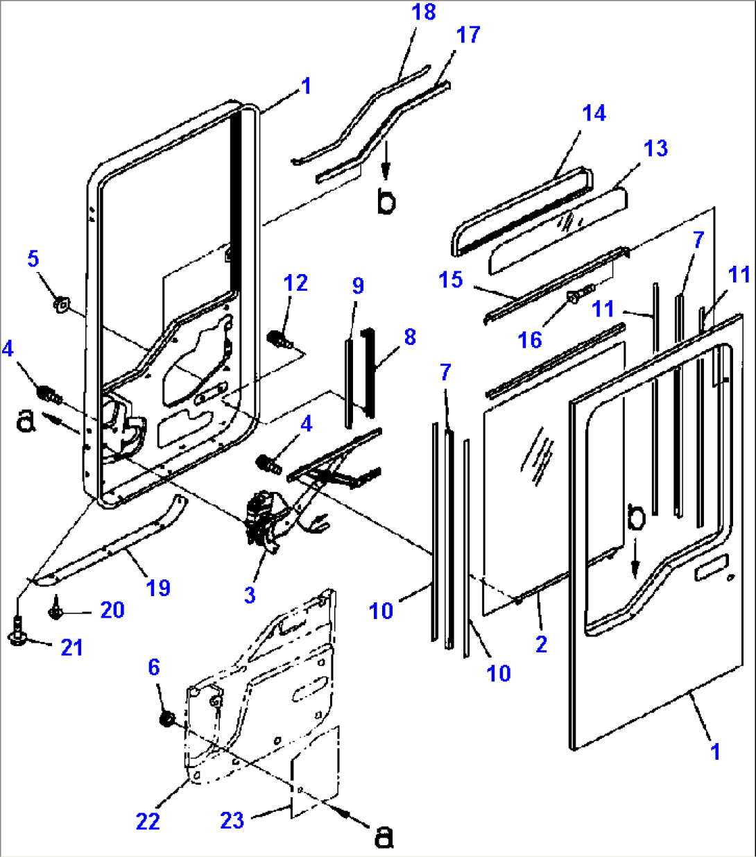 K0210-13A0 L.H. DOOR ASSEMBLY DOOR FRAME, WINDOW AND REGULATOR