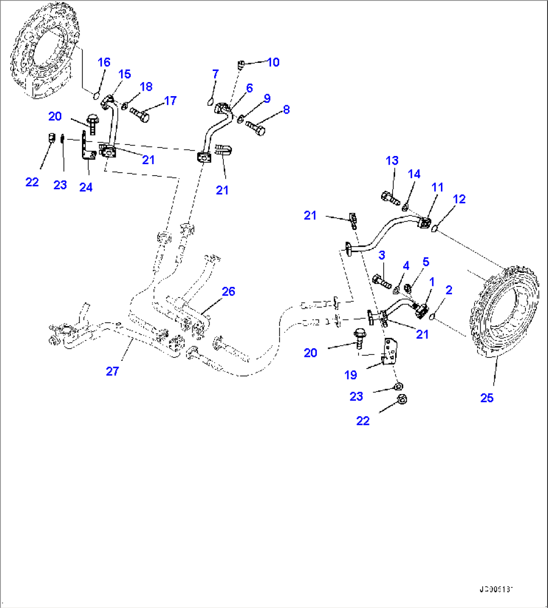 Front Brake Oil Cooling Piping (#2785-)