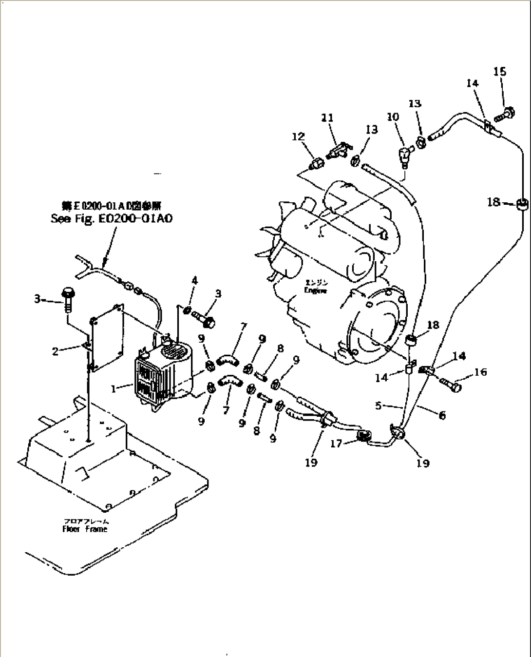 CAR HEATER AND PIPING (FOR CAB)(#35001-42354)