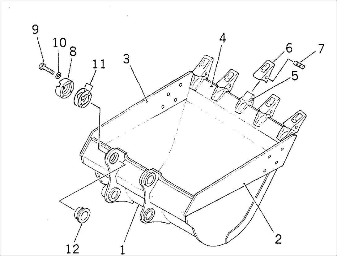 BUCKET¤ 1.17M3 (CECE 1.0M3)¤ 1400MM (HORIZONTAL PIN TYPE) (WITH ADJUSTER)