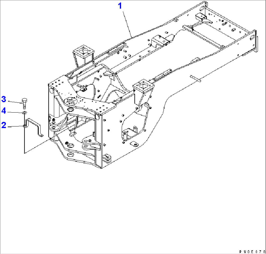 REAR FRAME (FOR 3-SPOOL VALVE) (FOR ADDITIONAL 2-SPOOL VALVE)(#60001-60021)