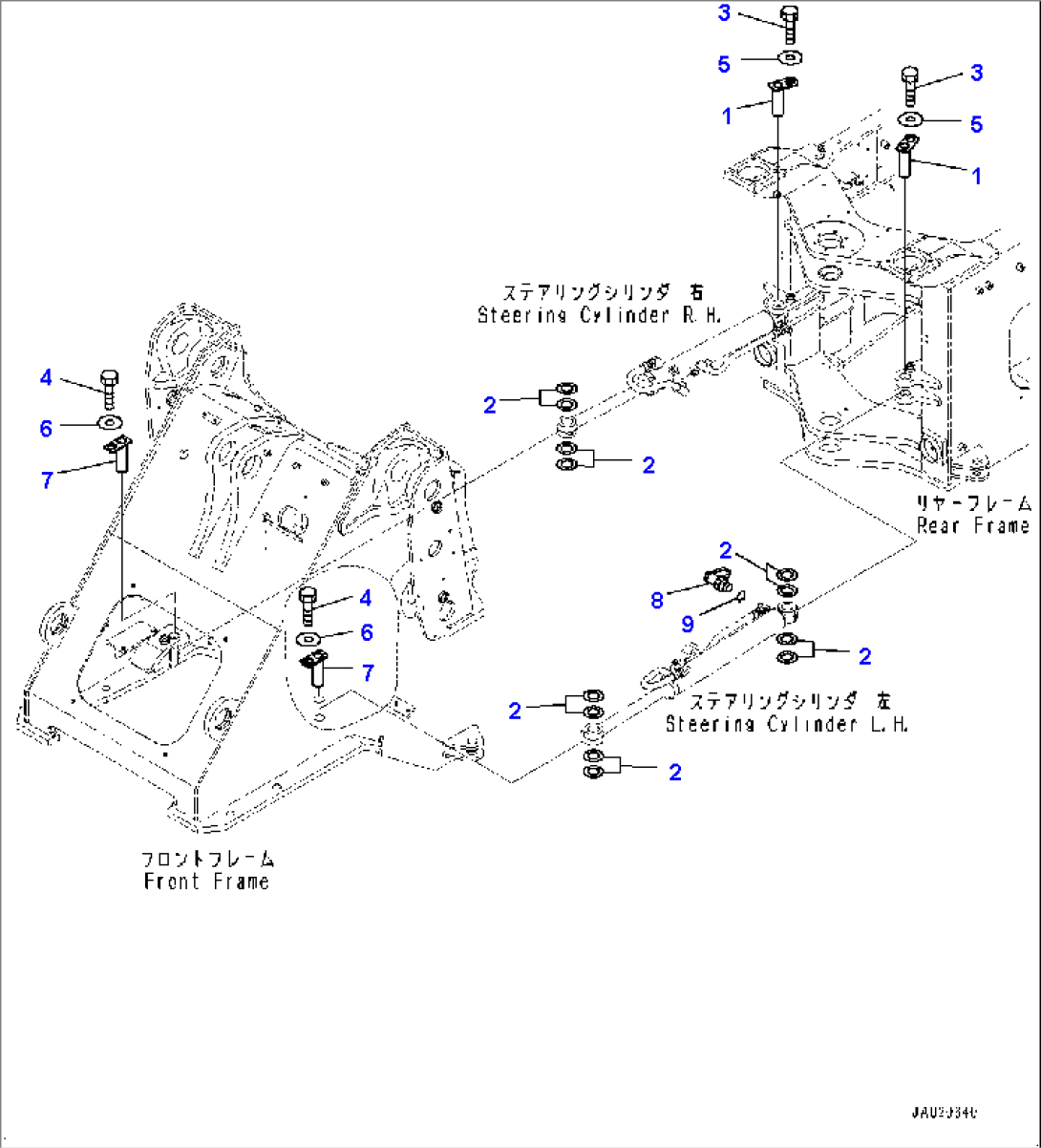 Steering Cylinder, Mounting Parts (#70452-)