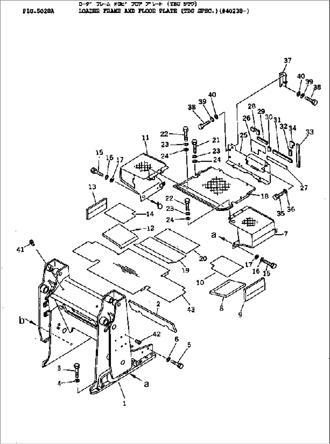 LOADER FRAME AND FLOOR PLATE (TBG SPEC.)(#40238-)