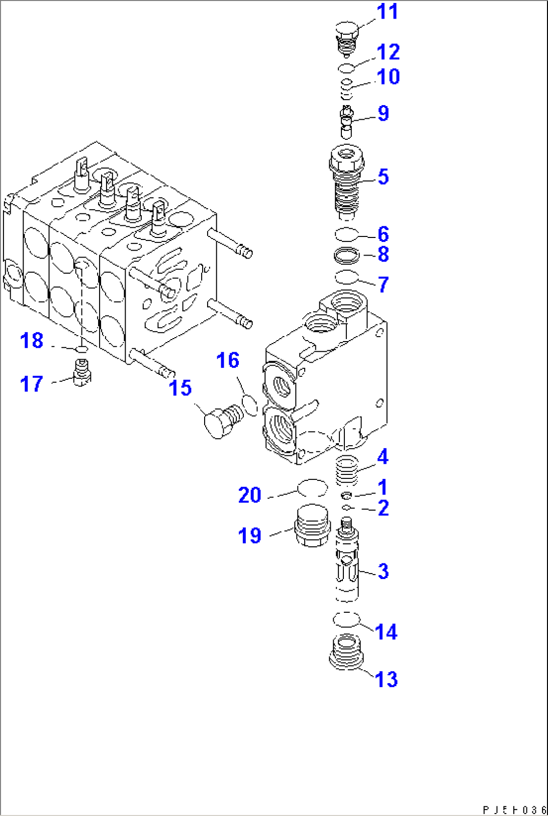 CONTROL VALVE (4-SPOOL) (2/3) (L.H.)(#4701-..)