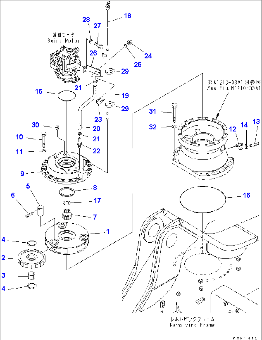 SWING MACHINERY (1ST CARRIER AND GAUGE SUPPORT) (REAR)(#K32001-)