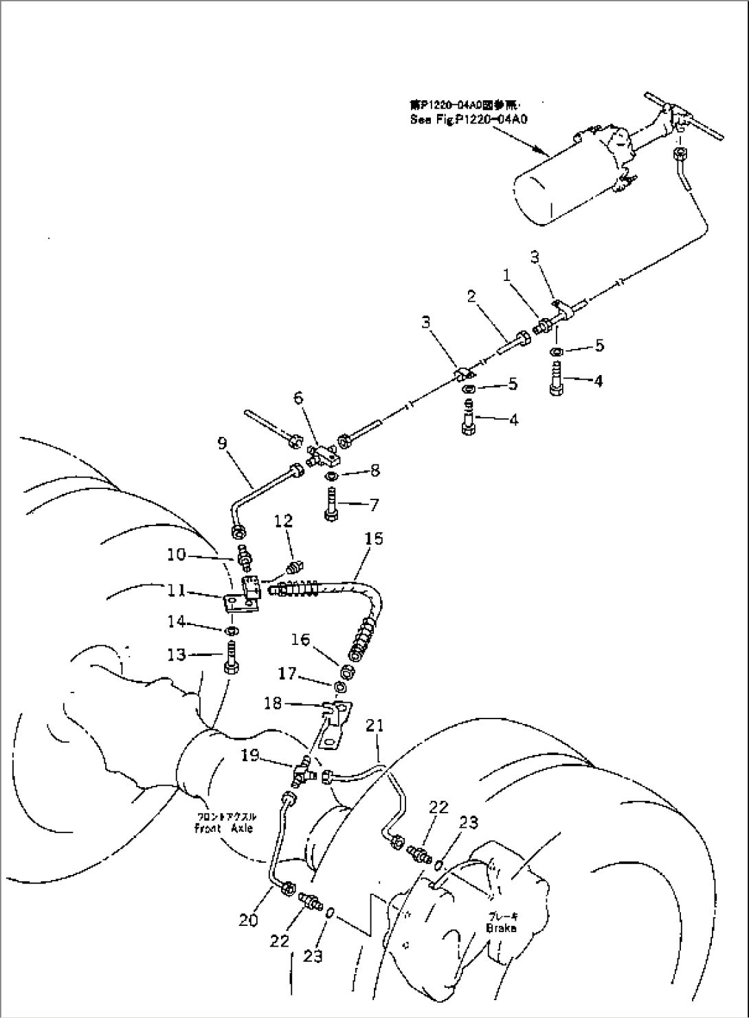 LOWER AIR PIPING (SWIVEL JOINT TO FRONT BRAKE¤ L.H.)