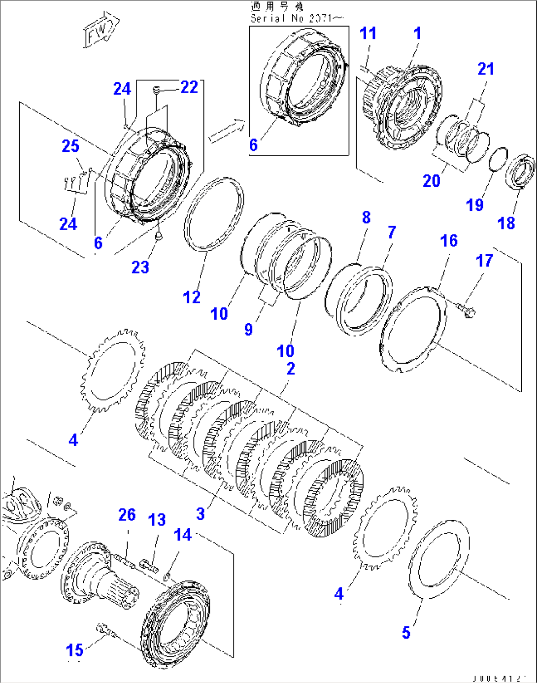 FRONT FINAL BRAKE (R.H.) (HUB)(#2001-)