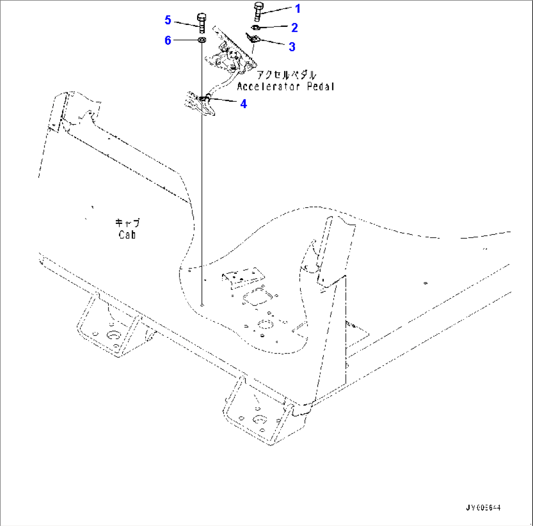 Cab, Accelerator Pedal Mounting (#50001-)