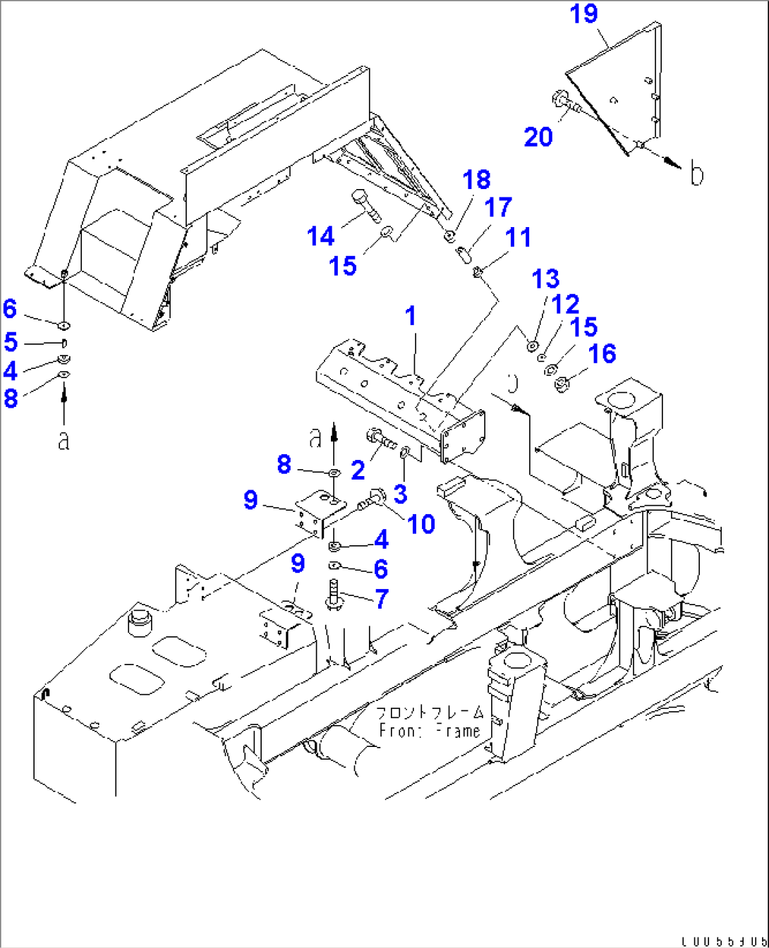 UPPER FENDER¤ R.H. (WITH SIDE LAMP AND CAB TILT) (-40ßC SPEC.)(#1169-)