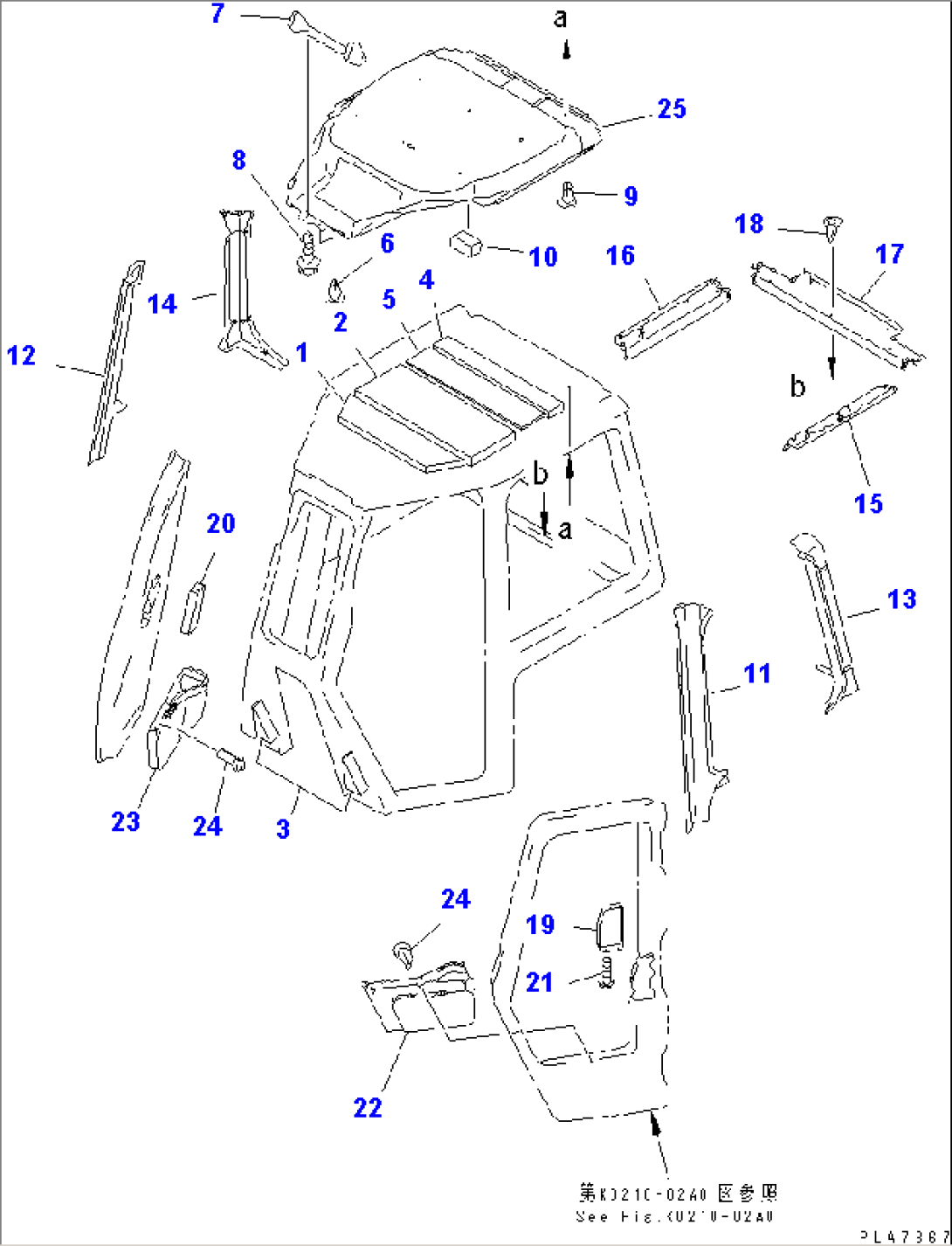 CAB (ROOF LINING AND GARNISH) (LEGULATION OF EC INCLUSION)(#B20001-B20286)
