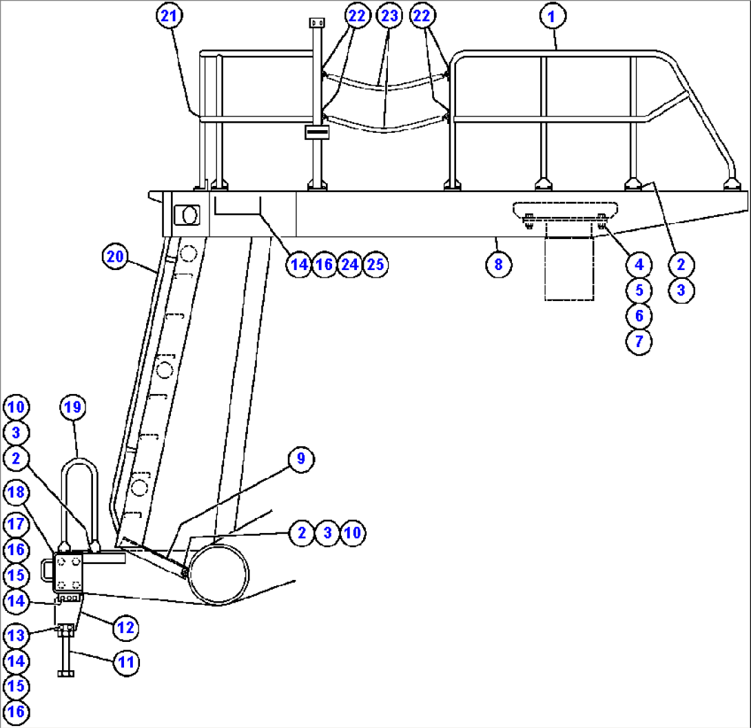 LEFT DECK, HANDRAILS & LADDER - 1