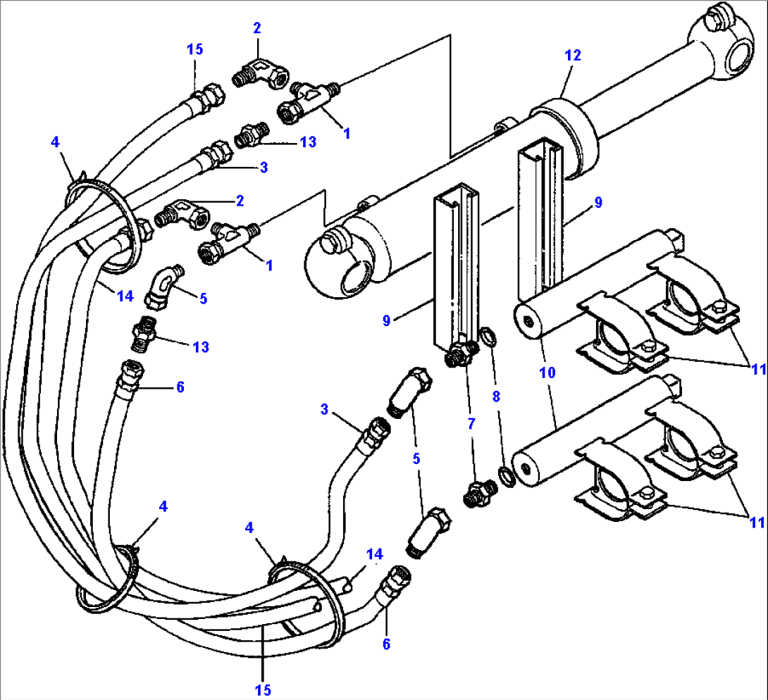 DRAWBAR SIDE SHIFT ACCUMULATOR INSTALLATION R.H. AND L.H. 90 DEGREE BLADE SUSPENSION - S/N 203163-203500