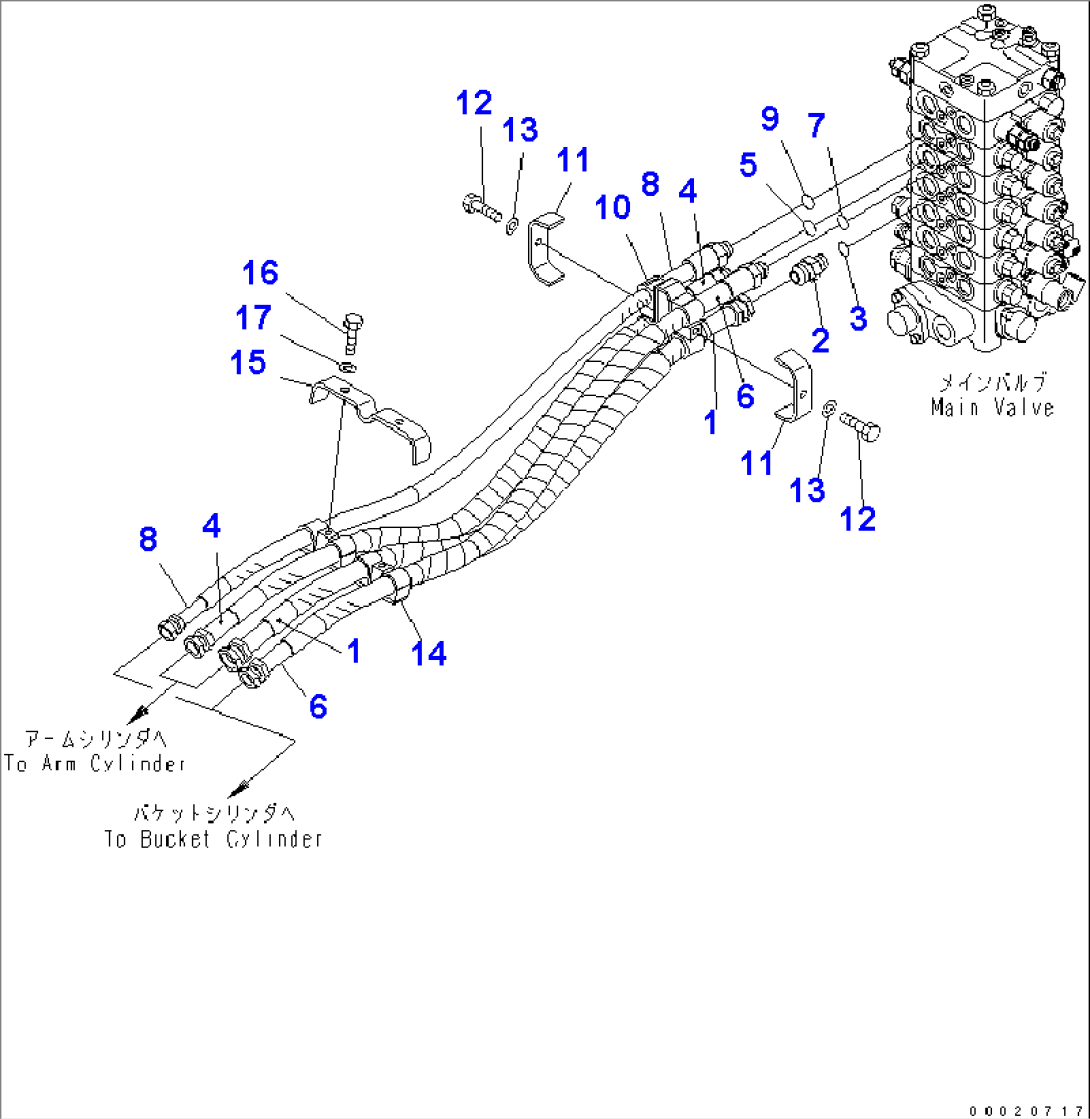 ARM AND BUCKET LINE