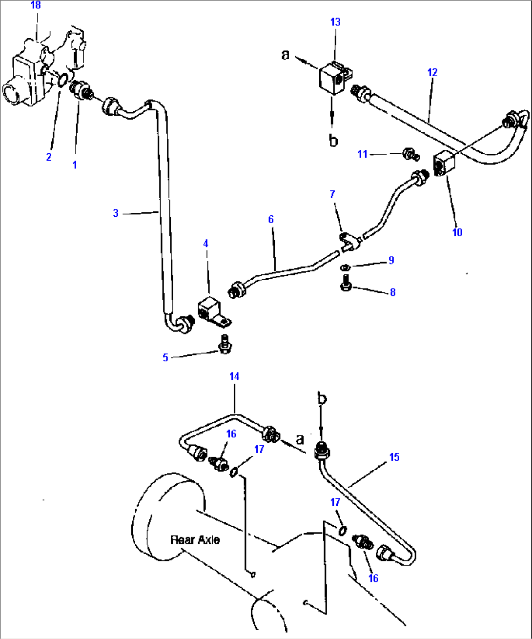 BRAKE OIL PIPING VALVE TO REAR AXLE