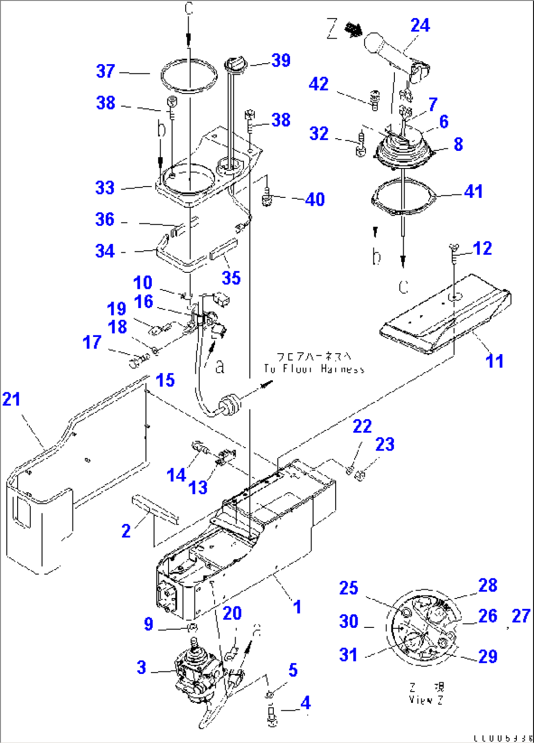 FLOOR FRAME (TRAVEL CONTROL) (LEVER AND CONSOLE L.H.)