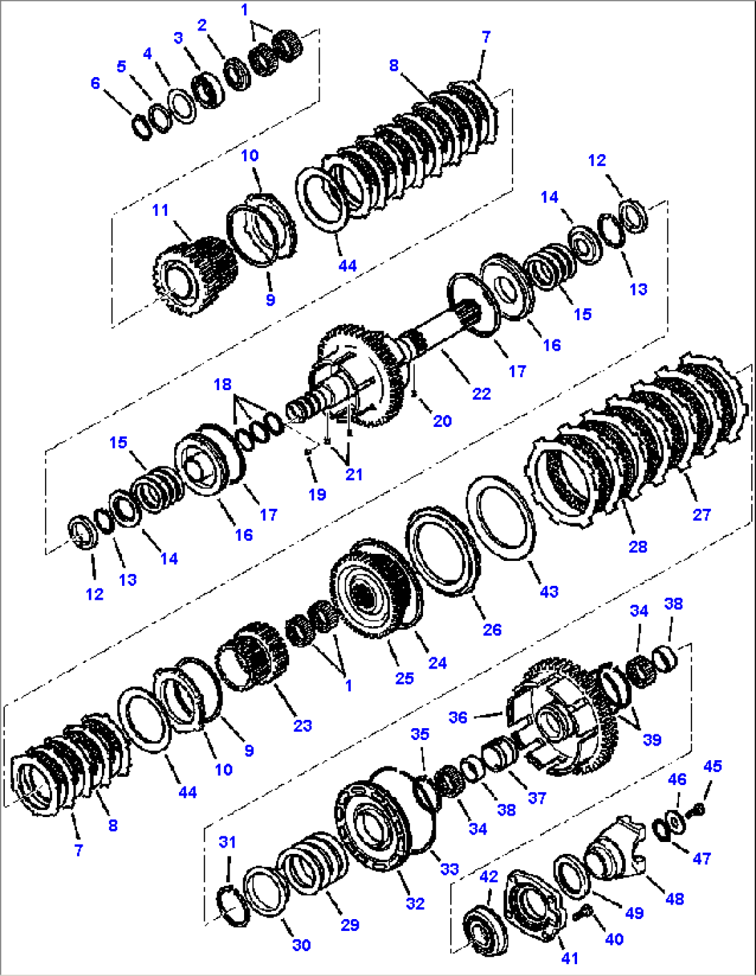 FIG. F3300-11A4 TRANSMISSION - 1ST, 3RD, AND 4TH GEAR CLUTCHES