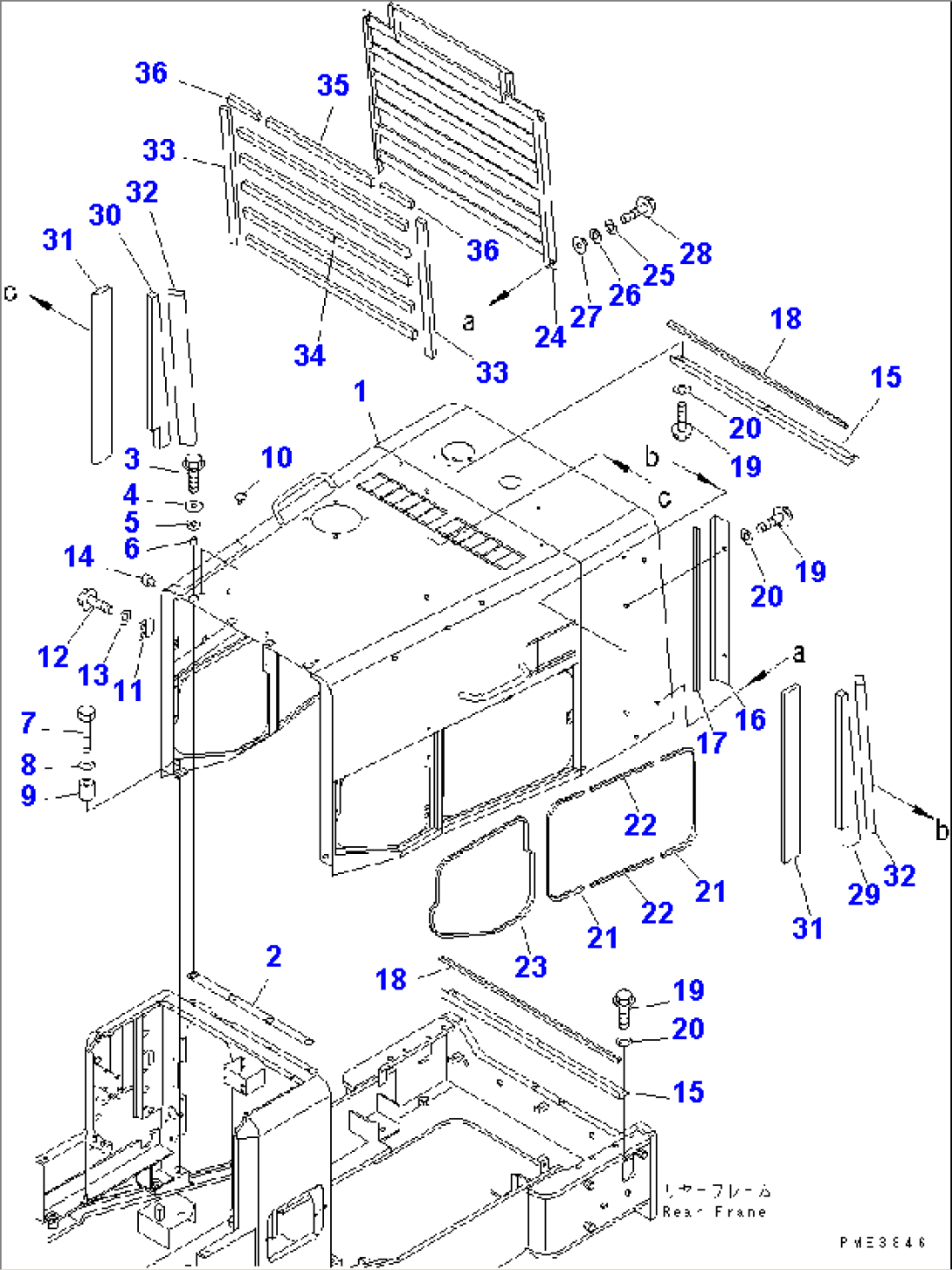 RADIATOR GUARD AND HOOD (ENGINE HOOD) (WITH BRAKE COOLING SYSTEM)(#50001-52000)