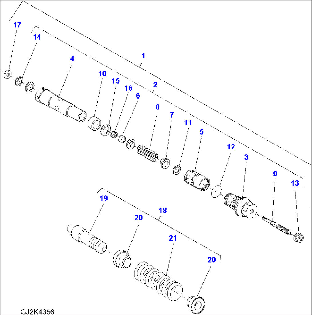 HYDRAULIC PUMP (20KM/H) (INNER PARTS) (8/8 + 9/9)