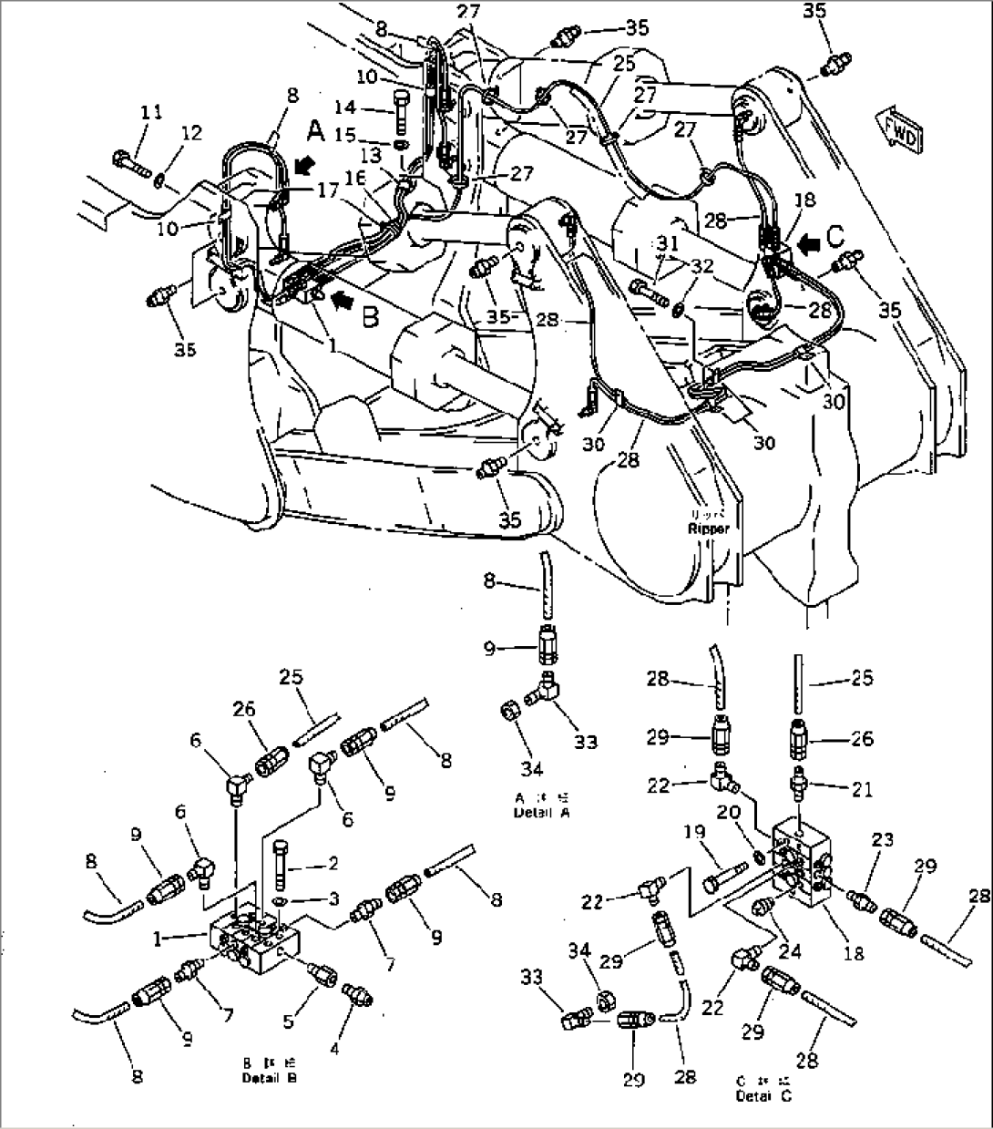 GREASE PIPING (FOR RIPPER)(#10001-10002)