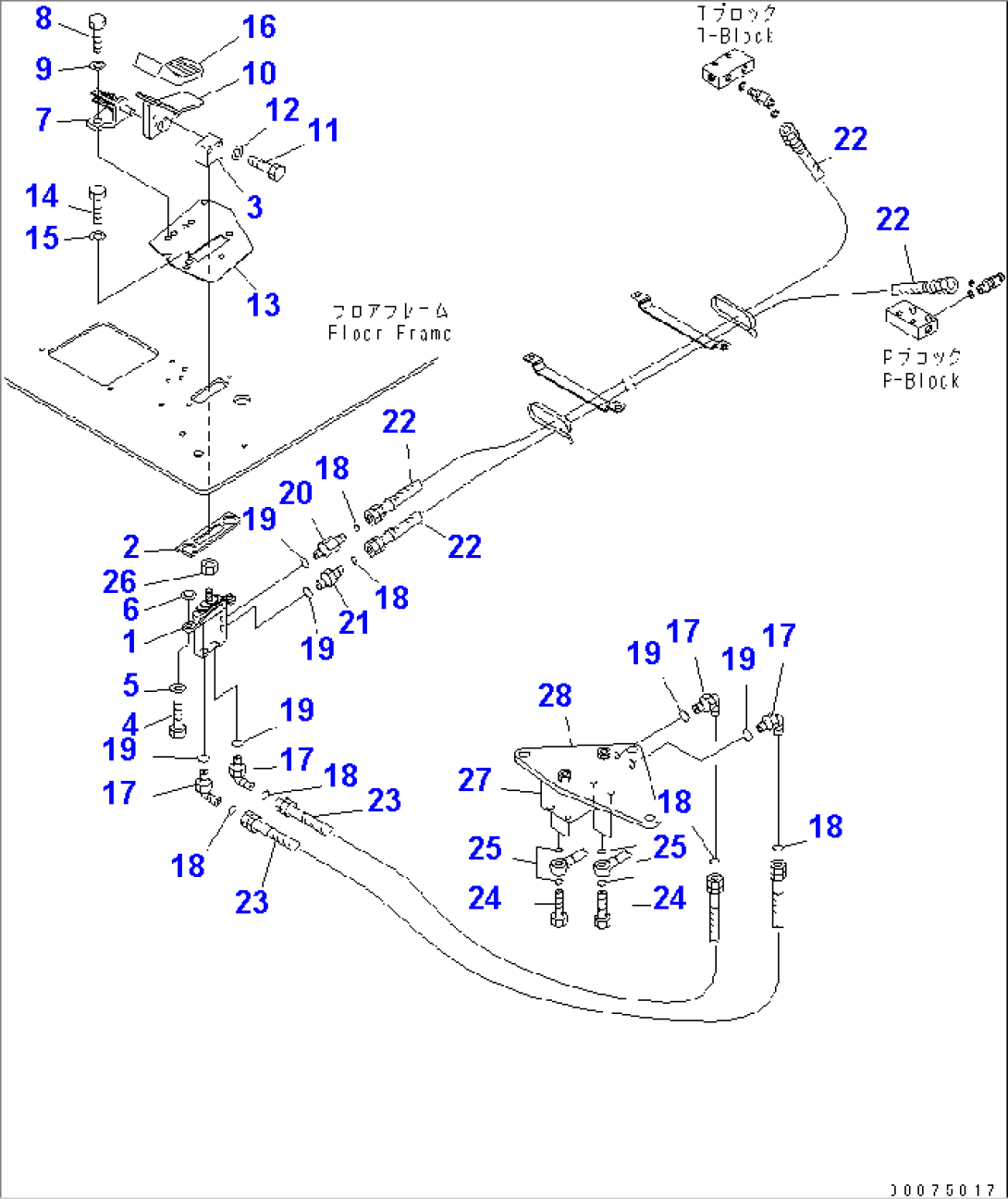 FLOOR FRAME (STRAIGHT TRAVEL SYSTEM) (RIGHT FOOT CONTROL)