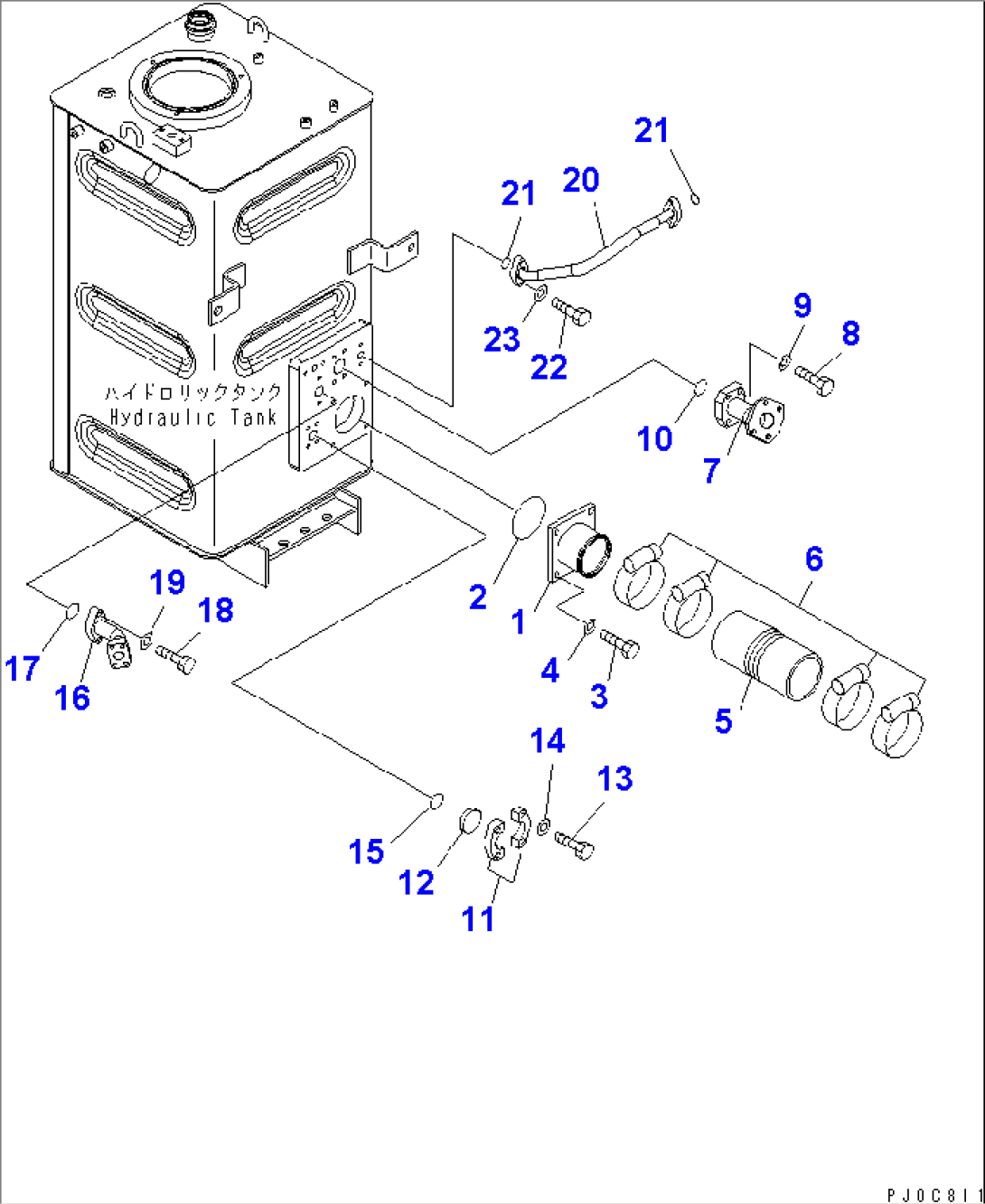 HYDRAULIC TANK (LOWER PIPING) (FOR EXCEPT JAPAN)
