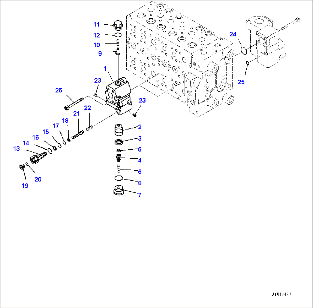 Control Valve, 7-Spool, Lock (15/19)