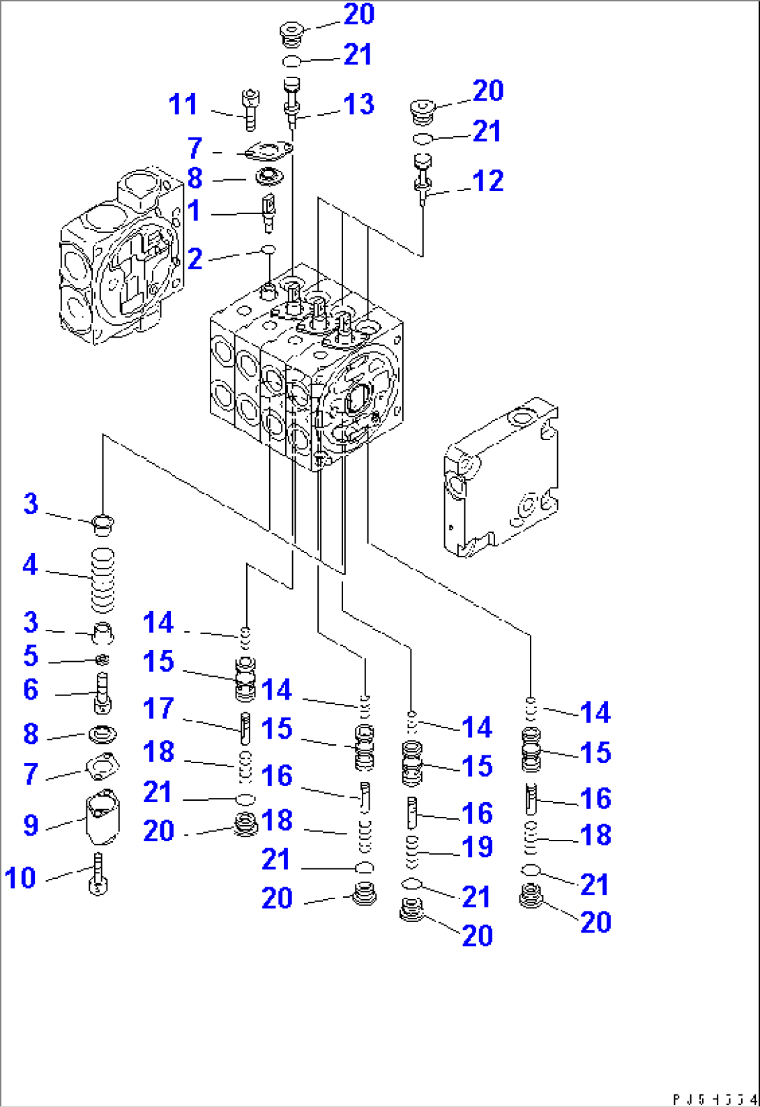 CONTROL VALVE (4-SPOOL) (2/5) (R.H.)