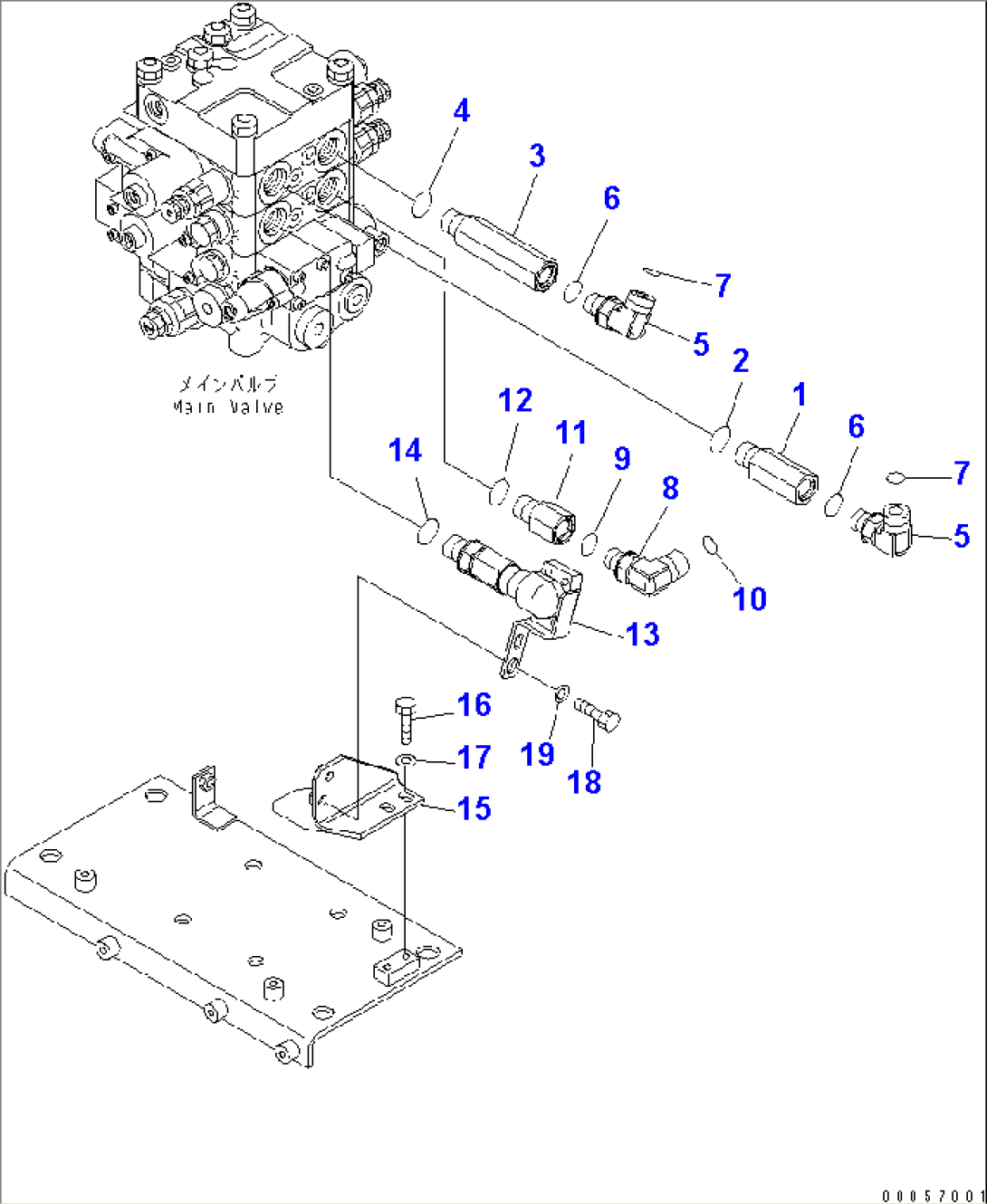 MAIN VALVE (DELIVERY LINE ELBOW) (FOR 2-SPOOL CONTROL VALVE) (ECSS LESS)(#65001-)