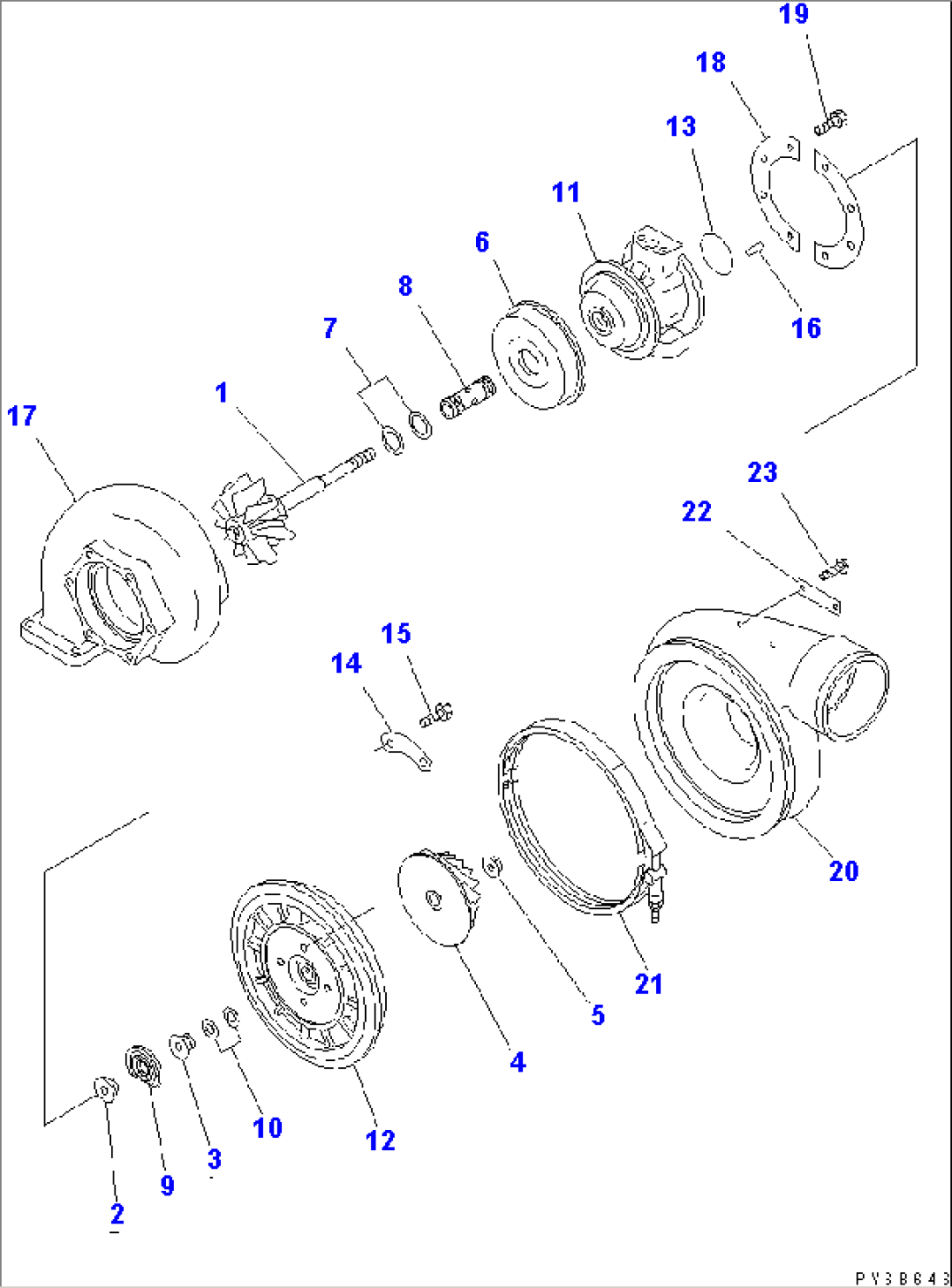 TURBOCHARGER (KTR110L-3H4E) (INNER PARTS)