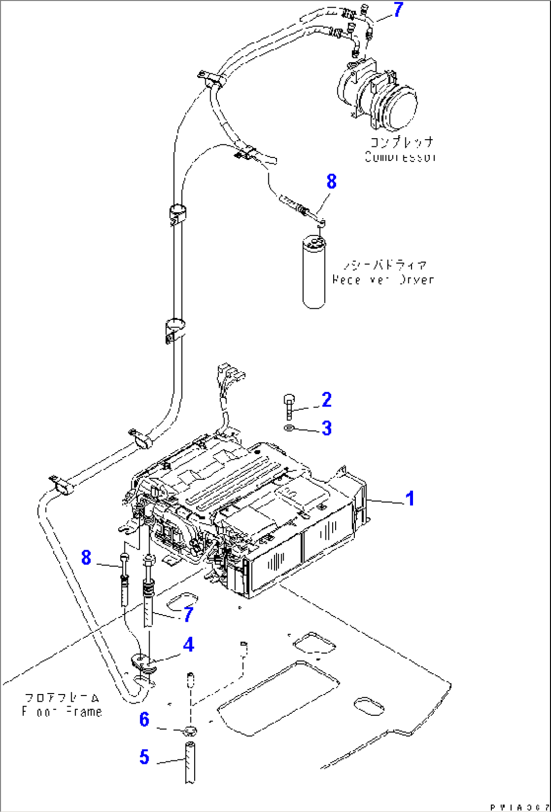 FLOOR FRAME (AIR CONDITIONER UNIT AND HOSE)(#20001-)