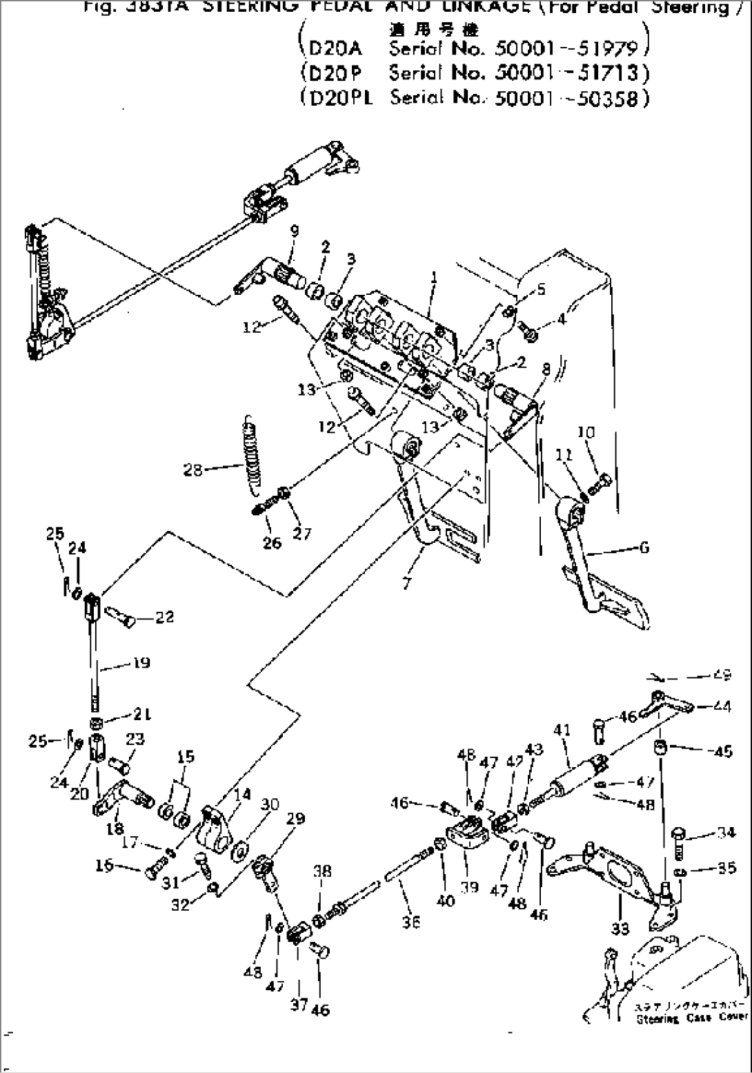 STEERING PEDAL AND LINKAGE (FOR PEDAL STEERING)(#50001-51713)