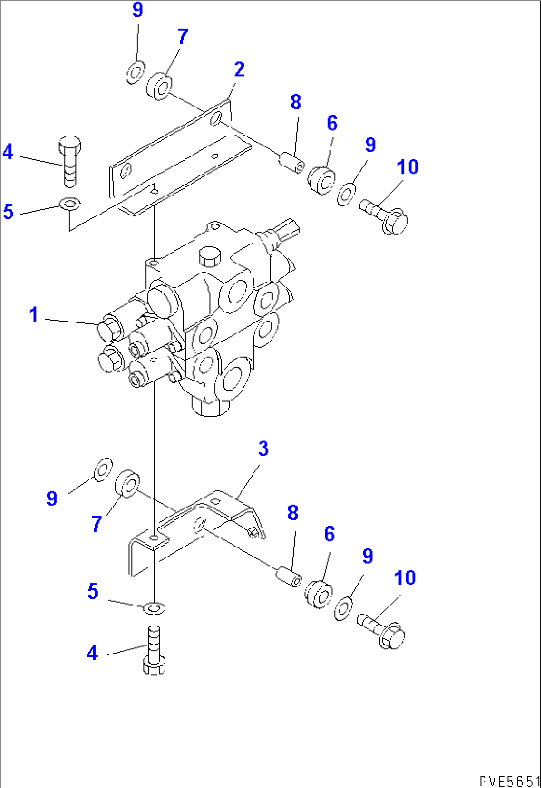 HYDRAULIC MAIN VALVE (ADDITIONAL 2-SPOOL VALVE AND MOUNTING PARTS) (WITH ADDITIONAL 2-SPOOL VALVE)