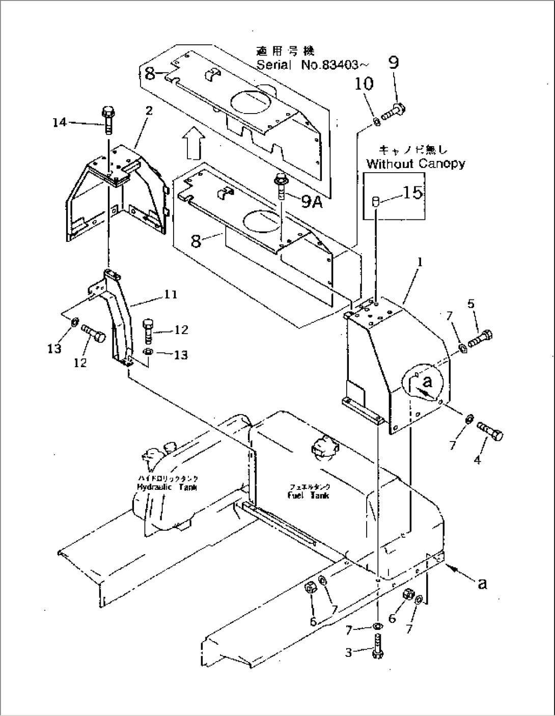 CANOPY AND HEAD GUARD BRACKET (FOR TOWING WINCH)(#83001-84027)