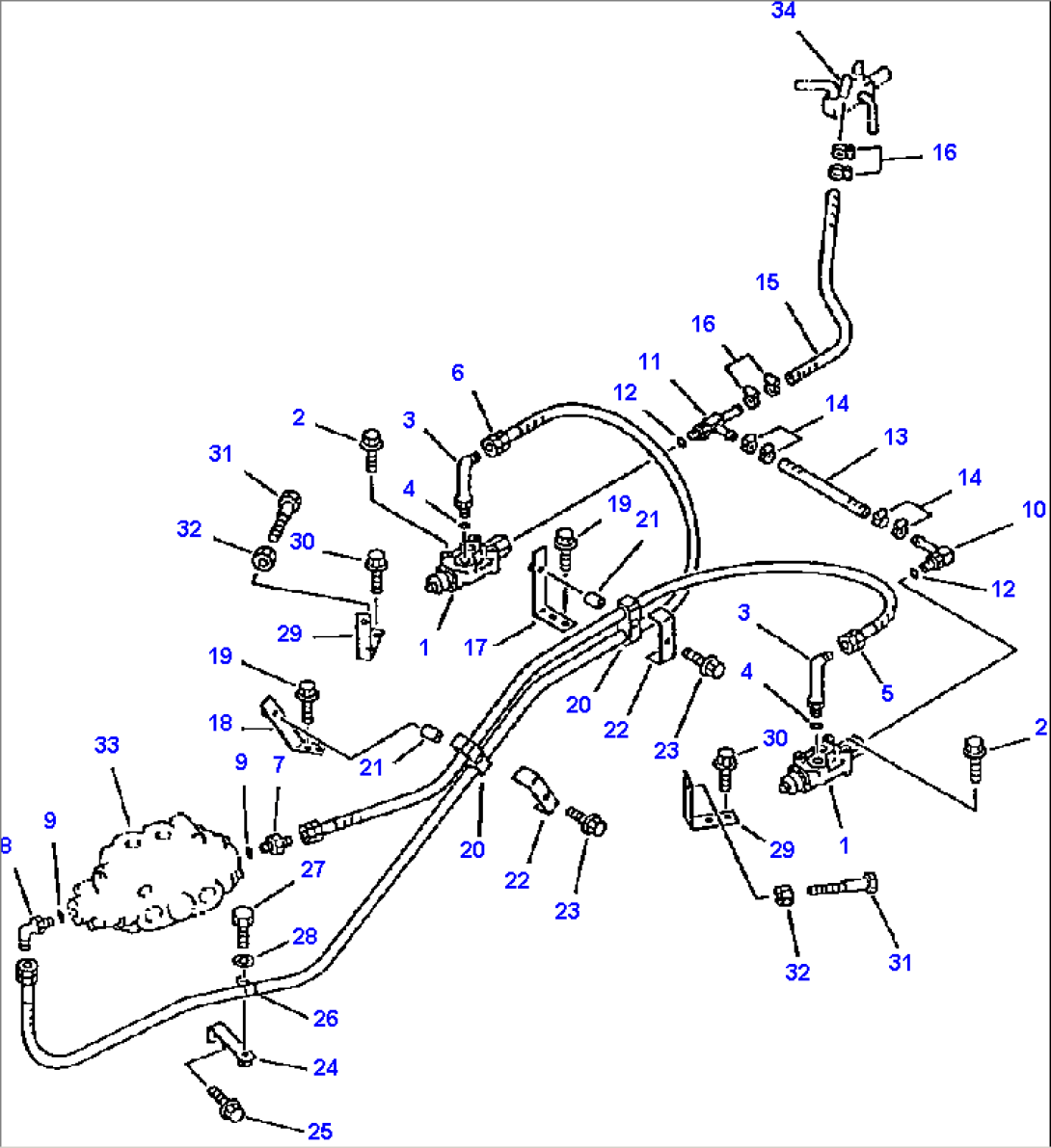 FIG NO. 4304 STEERING PIPING STEERING DEMAND VALVE TO STOP VALVE