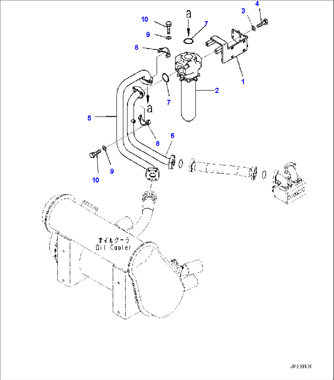 Brake Oil Cooling Piping, Front Filter Assembly (#80138-)