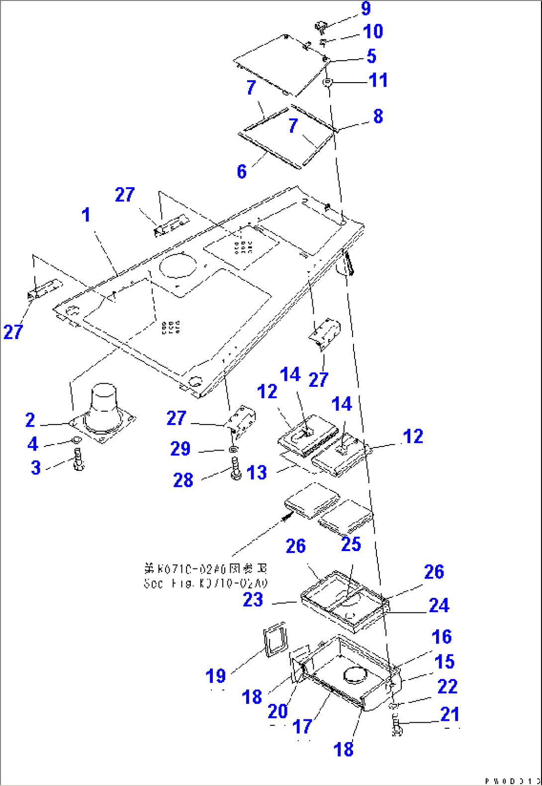 ENGINE HOOD (WITH CAB) (D65P.PX)(#65001-)