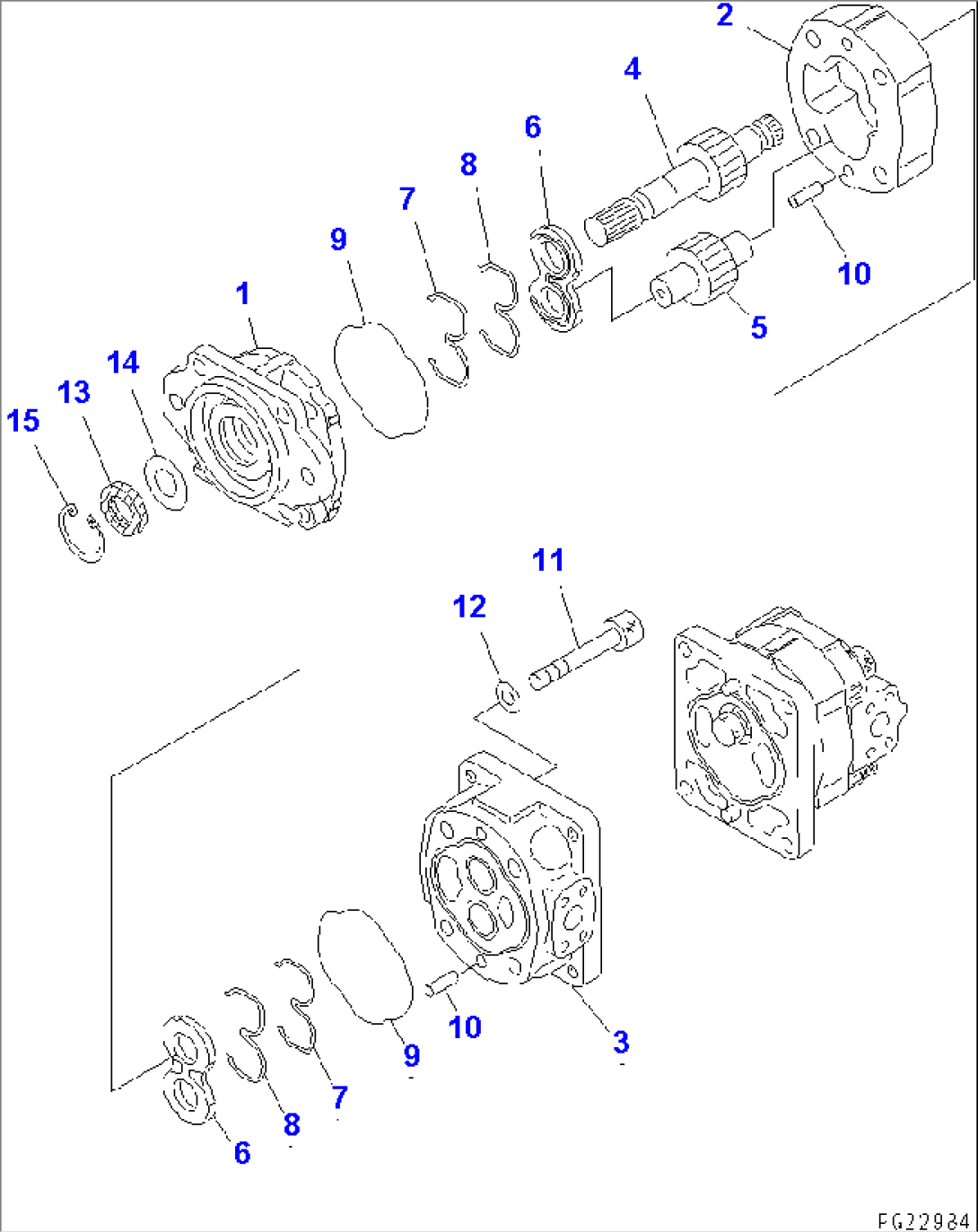 HYDRAULIC PUMP (STEERING AND HOIST) (1/2)