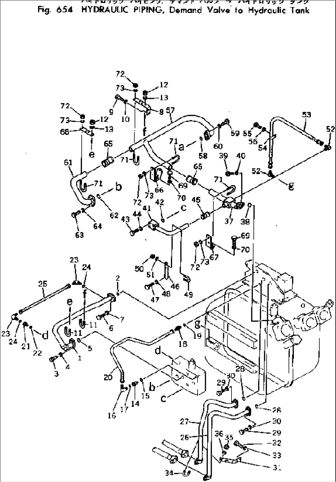 HYDRAULIC PIPING¤ DEMAND VALVE TO HYDRAULIC TANK