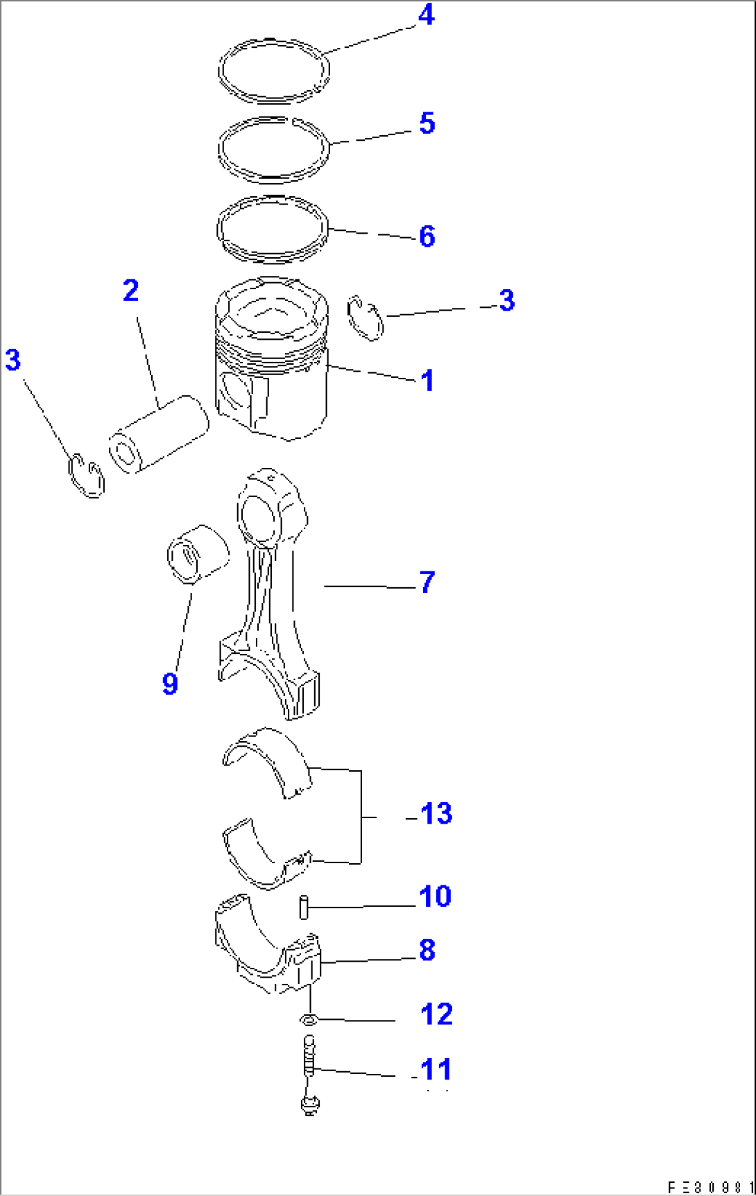 PISTON AND CONNECTING ROD