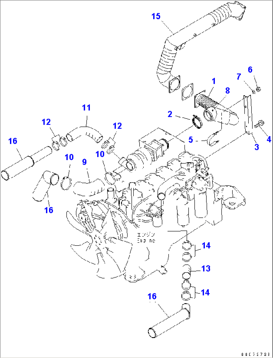 ENGINE PIPING (AIR INTAKE AND EXHAUST) (WITH EXHAUST BRAKE)